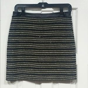 Anthropologie Sanctuary Sparkly Woven Black, Silver, Gold Skirt